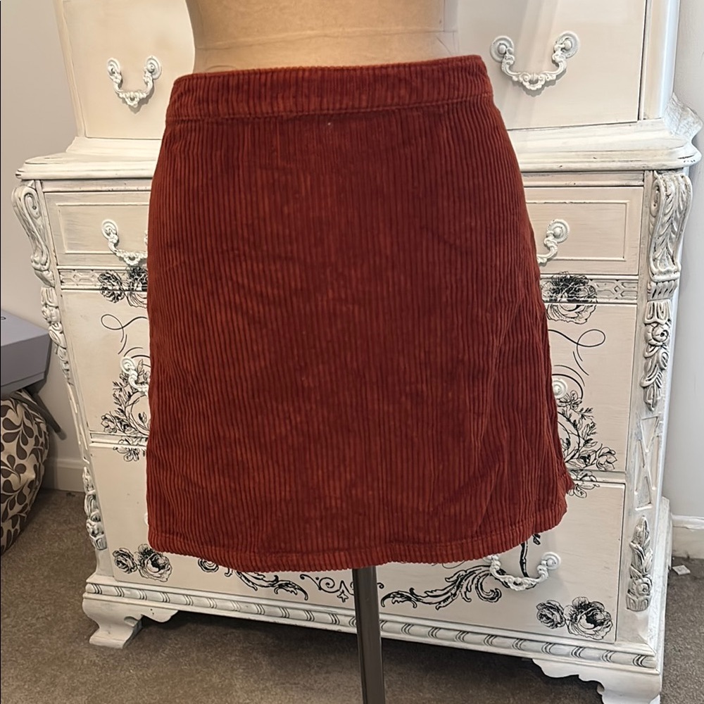 Rust Corduroy Skirt